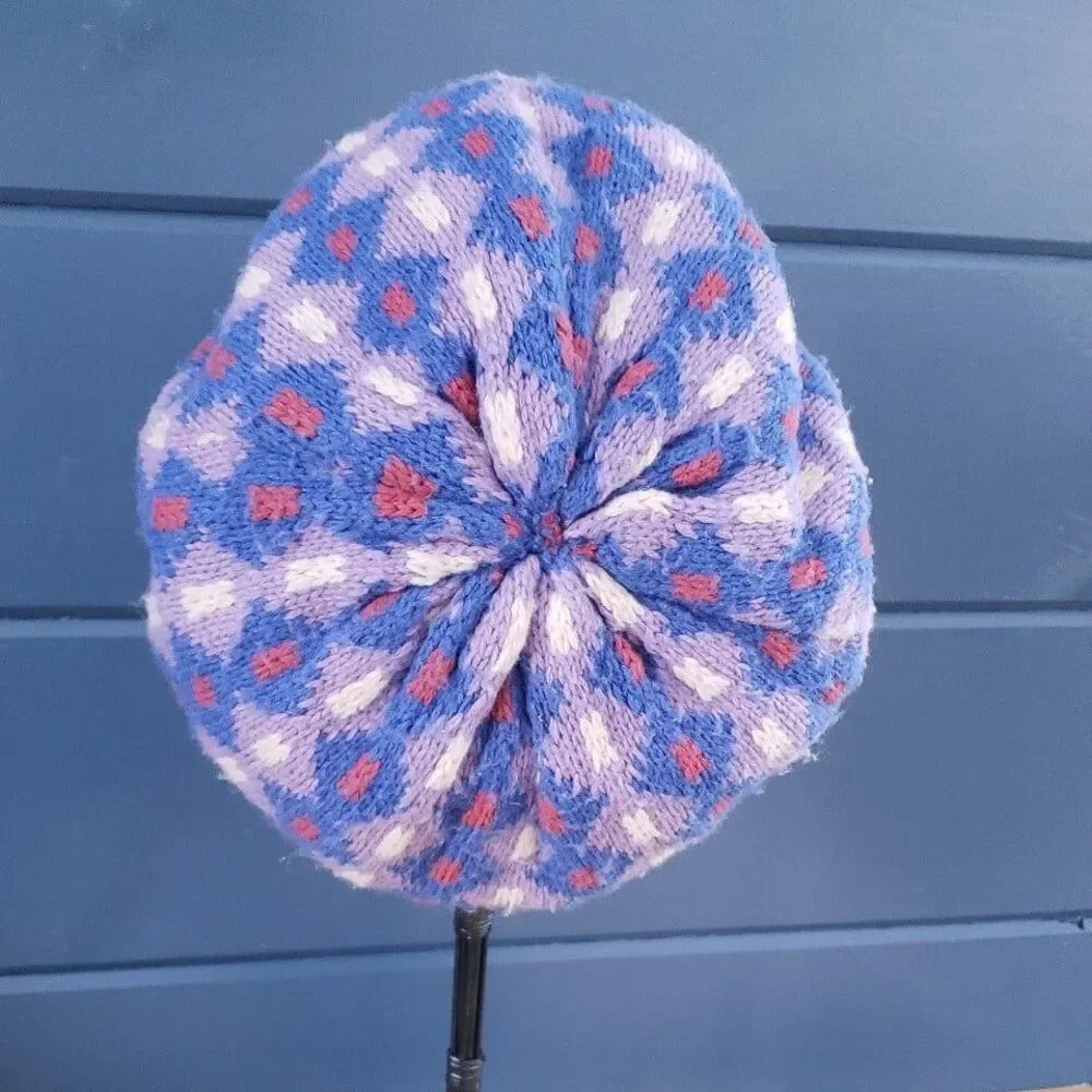 80s Blue and Purple Beret‎ - Picture 4 of 4